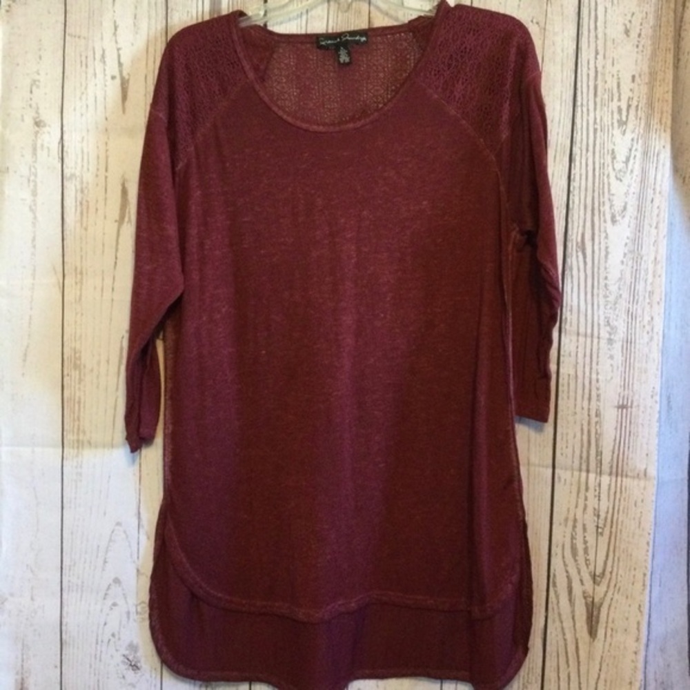 French Laundry Chic Women's Burgundy Tunic Comfortable Top in a size Large
